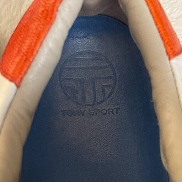 Tory Sport Women's White Leather Ruffle/Striped Sneakers Size: 7.5 - Picture 8 of 13